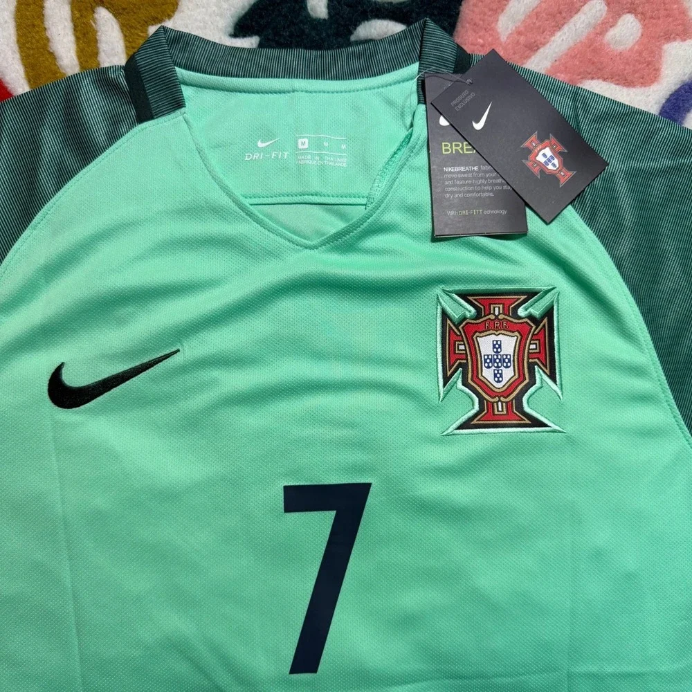 Nike Portugal 2016 Away Jersey Ronaldo 7 Mint Green Soccer Shirt NWT Size Large